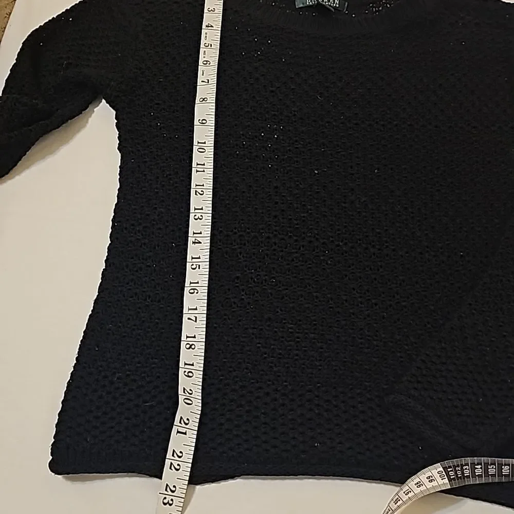 -‎ Lauren Ralph Lauren Crochet Women's Black Sweater small